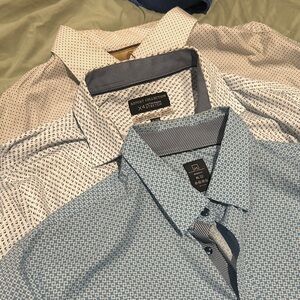 Men's Blue and White Patterned Shirts